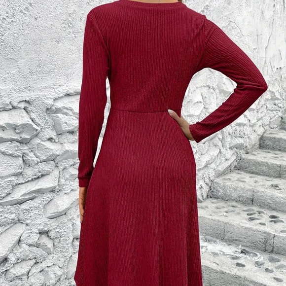 Criss Cross Solid Dress - Picture 2 of 5